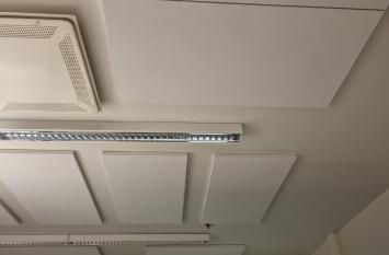 acoustic panels glued to ceiling