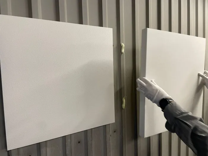 acoustic panels glued to wall